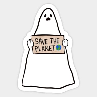 Climate change Ghost Halloween Sticker